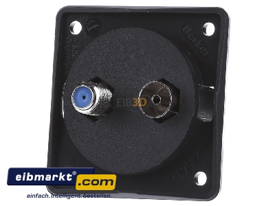 Front view Berker 945602505 Socket for antenna with cover
