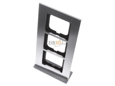 View up front Busch Jaeger 1723-860 Frame 3-gang stainless steel 
