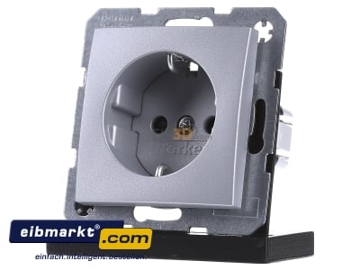 Frontansicht Berker 41231404 Schuko-Steckd.alu matt 