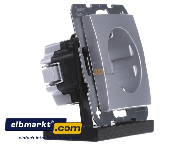 Ansicht links Berker 41231404 Schuko-Steckd.alu matt 
