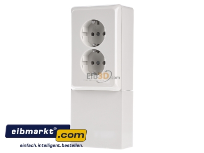 Front view Elso 515500 Socket outlet protective contact white 
