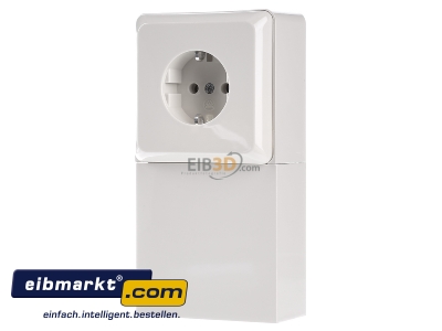 Front view Elso 515100 Socket outlet protective contact white 
