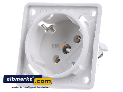 Frontansicht Berker 841852522 SCHUKO-Steckdose 45Grad polarwei,damasziert 