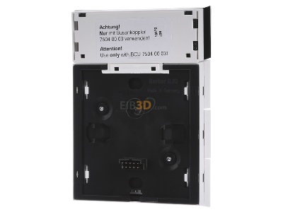 Back view Berker 75663599 EIB, KNX push button sensor 3-fold with room temperature control, 
