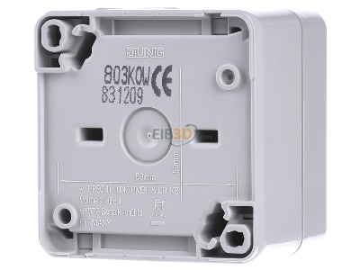 Back view Jung 803 KOW 3-pole switch surface mounted grey 
