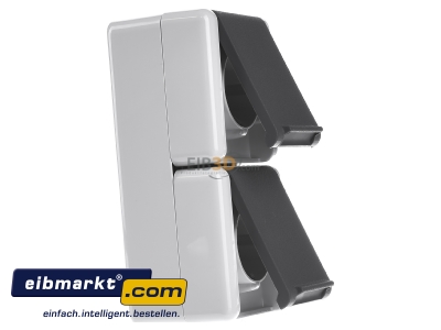 Ansicht links Jung 822 W SCHUKO-Steckdose 2-fach 16A 250V 