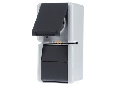Front view Jung 876 W Combination switch/wall socket outlet 
