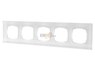 Frontansicht Gira 021512 Abdeckrahmen 5f. weissglas 