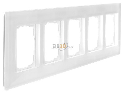 Ansicht links Gira 021512 Abdeckrahmen 5f. weissglas 