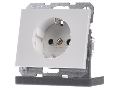 Frontansicht Berker 41357009 SCHUKO-Steckdose pws/gl 