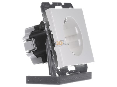 Ansicht links Berker 41357009 SCHUKO-Steckdose pws/gl 