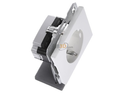 Ansicht oben links Berker 41357009 SCHUKO-Steckdose pws/gl 