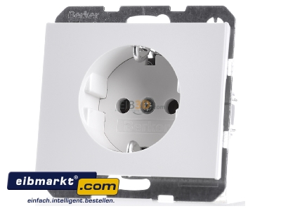 Frontansicht Berker 47157009 SCHUKO-Steckdose pws/gl 