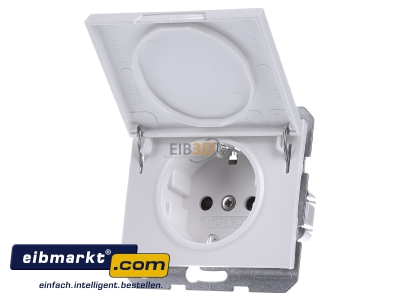 Frontansicht Berker 47517109 SCHUKO-Steckdose pws m.Klappdeckel 