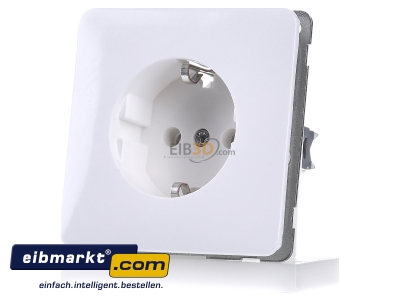 Front view Peha D 80.6511.02 Socket outlet protective contact white - 
