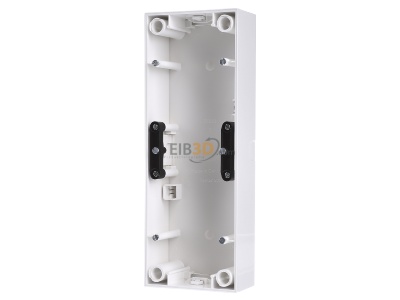 Front view Berker 10438989 Surface mounted housing 3-gang white 
