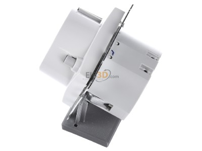 Ansicht oben rechts Berker 47088989 SCHUKO-Steckdose pws/gl m.FI-Schutzschalt. 