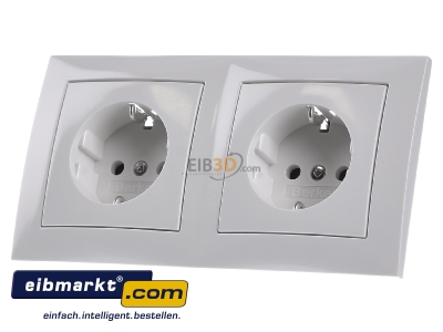 Front view Berker 47208989 Socket outlet protective contact white 

