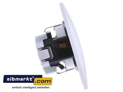 Ansicht links Berker 47228989 SCHUKO-Steckdose pws/gl mit Abdeckplatte 