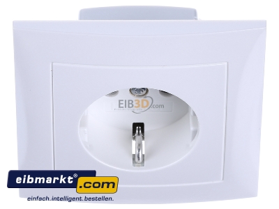 Ansicht oben vorne Berker 47228989 SCHUKO-Steckdose pws/gl mit Abdeckplatte 