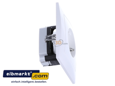 Ansicht oben links Berker 47228989 SCHUKO-Steckdose pws/gl mit Abdeckplatte 