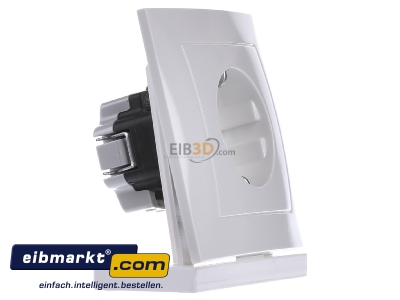 Ansicht links Berker 47428989 SCHUKO-Steckdose pws/gl m.Abdeckplatte 