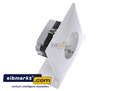 Ansicht oben links Berker 47428989 SCHUKO-Steckdose pws/gl m.Abdeckplatte 