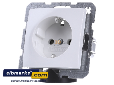 Frontansicht Berker 47438989 SCHUKO-Steckdose pws/gl mit Steckklemmen 