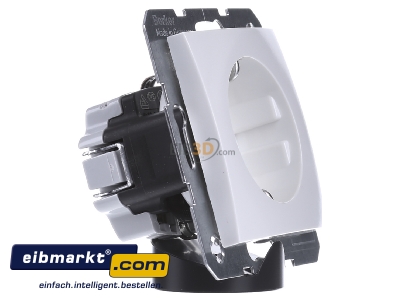 Ansicht links Berker 47438989 SCHUKO-Steckdose pws/gl mit Steckklemmen 