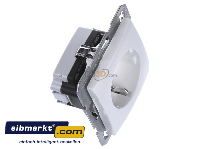 Ansicht oben links Berker 47438989 SCHUKO-Steckdose pws/gl mit Steckklemmen 