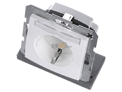 Ansicht oben vorne Berker 47508989 SCHUKO-Steckdose pws/gl m.Beschriftungsfeld 