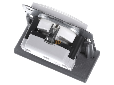 Ansicht oben hinten Berker 47508989 SCHUKO-Steckdose pws/gl m.Beschriftungsfeld 