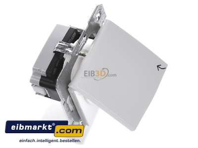 Ansicht oben links Berker 47518989 SCHUKO-Steckdose pws/gl mit Klappdecke 