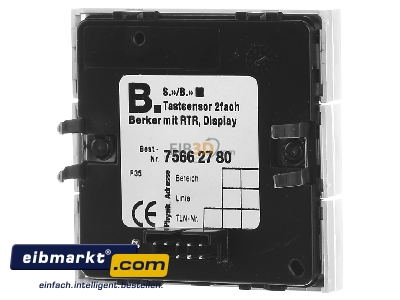 Back view Berker 75662780 Touch sensor for bus system 4-fold - 
