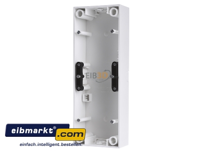 Front view Berker 10439909 Surface mounted housing 3-gang white 
