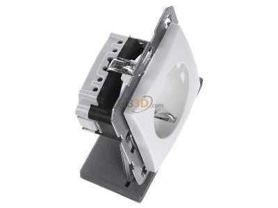 Ansicht oben links Berker 41431909 Schuko-Steckdose pws matt 