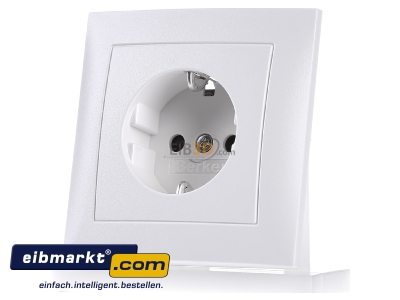 Frontansicht Berker 47229909 Schuko-Steckdose pws/matt mit Abdeckplatte 