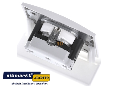 Ansicht oben hinten Berker 47229909 Schuko-Steckdose pws/matt mit Abdeckplatte 