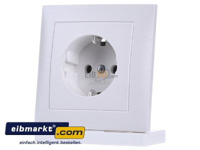 Frontansicht Berker 47429909 Schuko-Steckdose pws/matt mit Abdeckplatte 