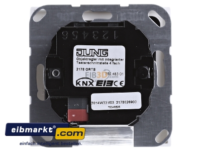 Ansicht hinten Jung LS 2178 ORTS WW KNX Objektregler aws mit int.Busankoppler 