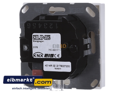 Ansicht hinten Jung LS 2178 WW KNX Stetigregler aws mit int.Busankoppler 
