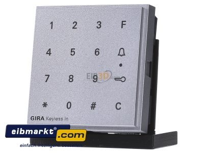 Frontansicht Gira 260565 Code Tastatur alu Keyless In 