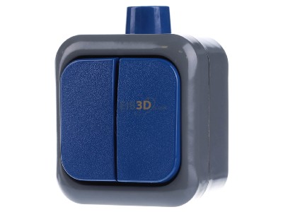 Front view Busch Jaeger 2601/5 WDI Series switch surface mounted blue 
