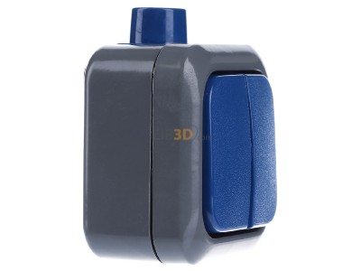 View on the left Busch Jaeger 2601/5 WDI Series switch surface mounted blue 
