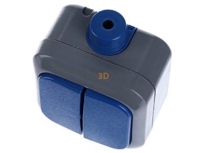 View up front Busch Jaeger 2601/5 WDI Series switch surface mounted blue 
