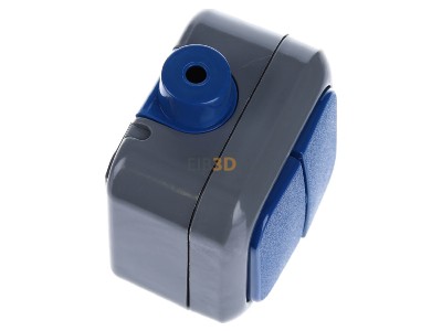 View top left Busch Jaeger 2601/5 WDI Series switch surface mounted blue 

