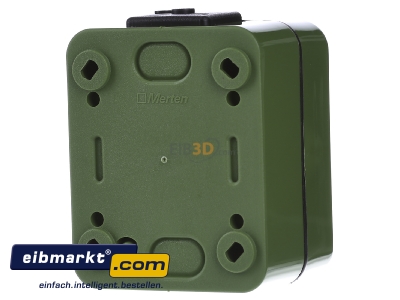 Back view Merten 370677 Two-way switch surface mounted green
