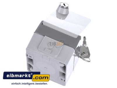 Top rear view Siemens Indus.Sector 5UB4714 Socket outlet protective contact grey
