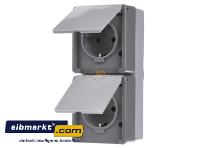 Front view Siemens Indus.Sector 5UB4723 Socket outlet protective contact grey
