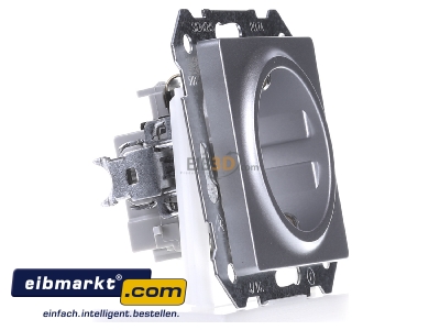 Ansicht links Siemens Indus.Sector 5UB1931 Schuko-Dose Delta Vita, alu/met 